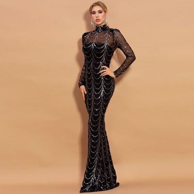 Sequin Elegance Maxi Dress