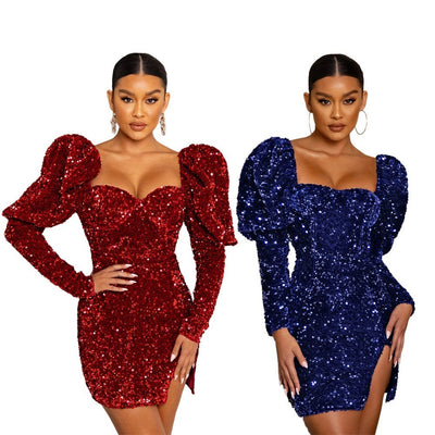 Sequin Glam Backless Party Dress