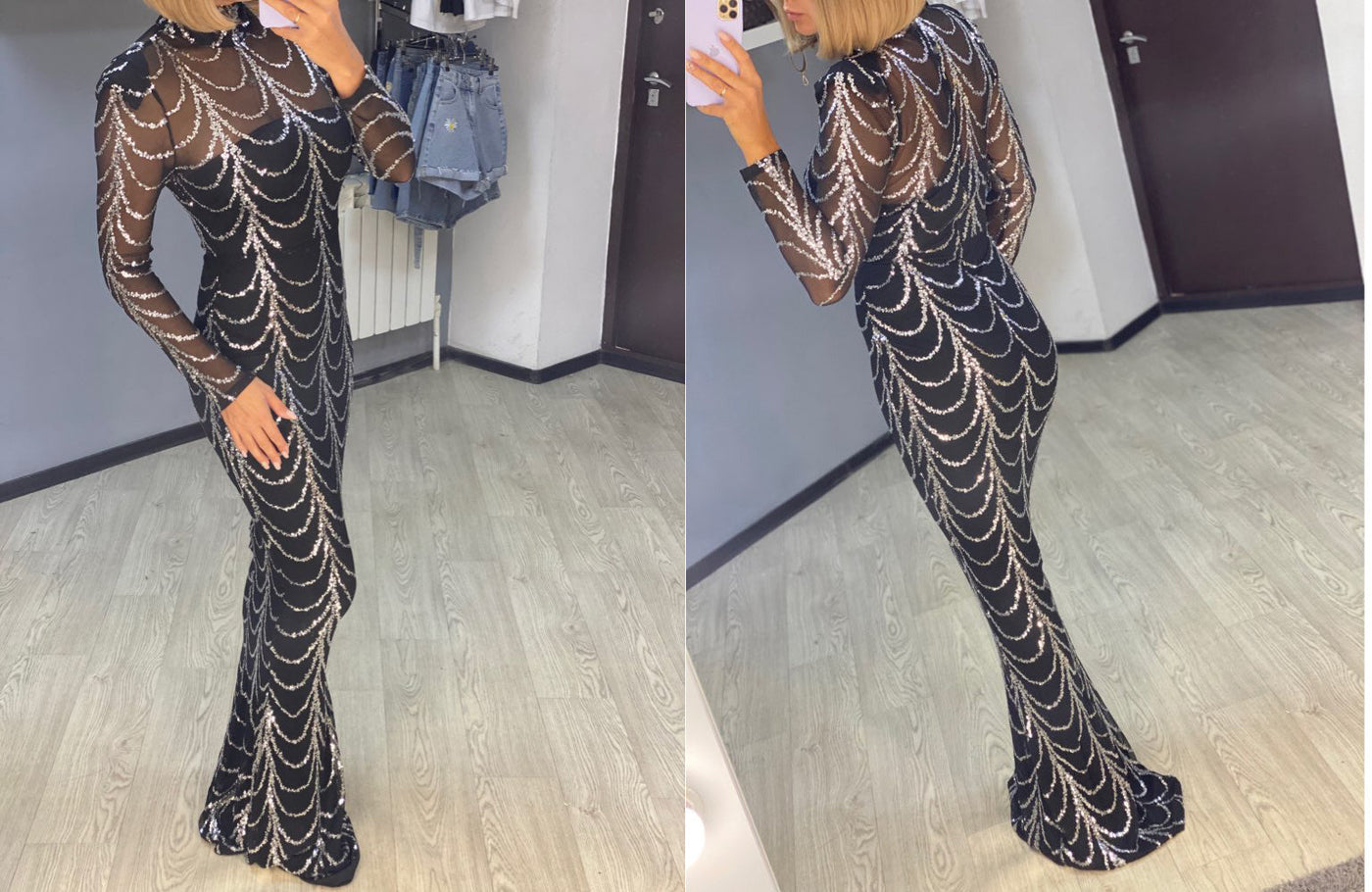 Sequin Elegance Maxi Dress
