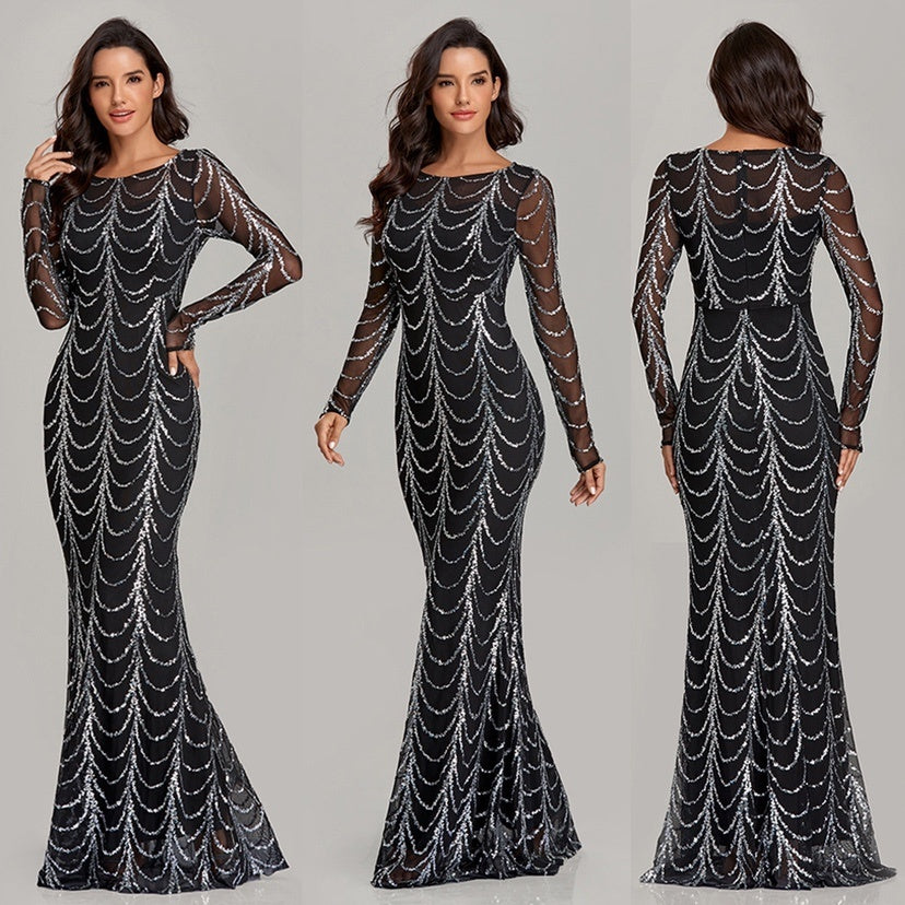 Sequin Elegance Maxi Dress