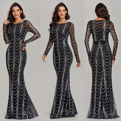 Sequin Elegance Maxi Dress