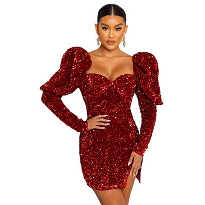 Sequin Glam Backless Party Dress